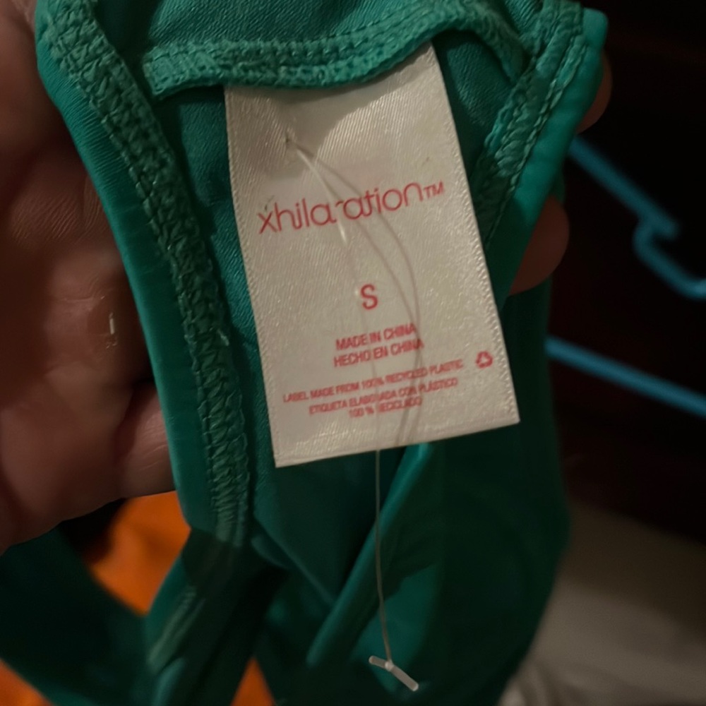 Teal/sea foam/teal swim top